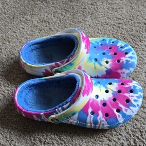 Tie Dye Fleece Lined Crocs